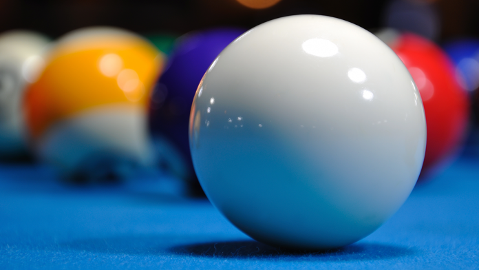 white ball in pool