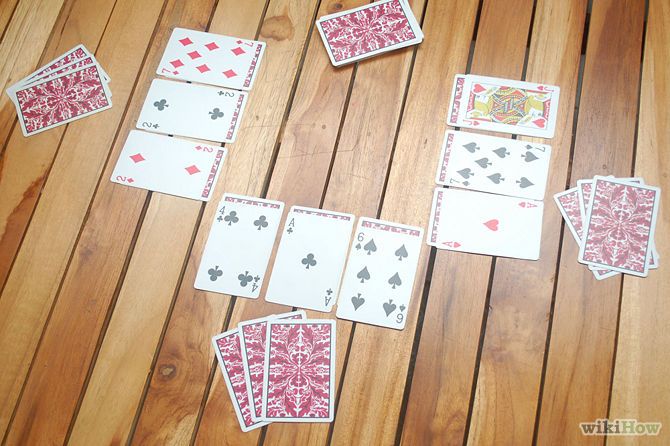 A typical set up for a Palace Card Game
