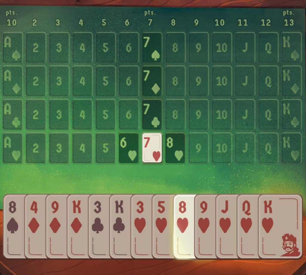 sevens card game opening